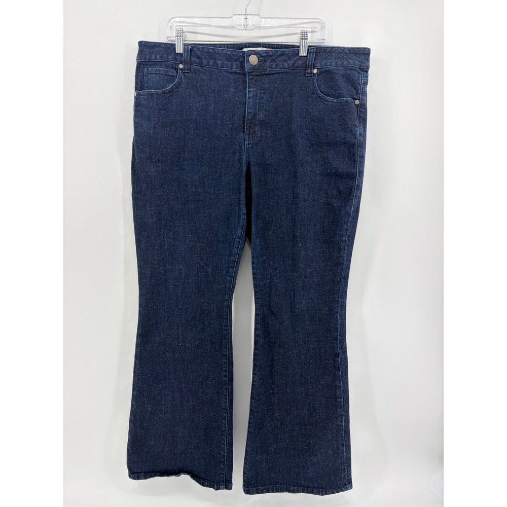 Cabi Womens 18 Indigo Blue Trouser Jean High Rise Flare Stretch Denim 5691R